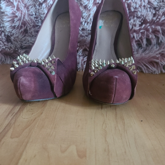 2/20$- used Vince Camuto Burgundy Spiked high heels - Picture 5 of 5